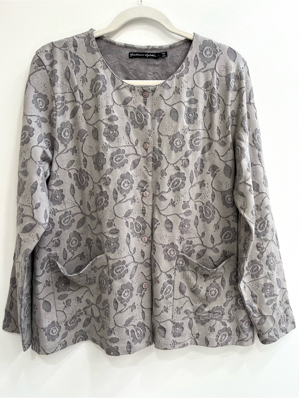 Gudrun Sjoden Women’s Lagenlook Organic Cotton Textured Knit Lightweight Jacket